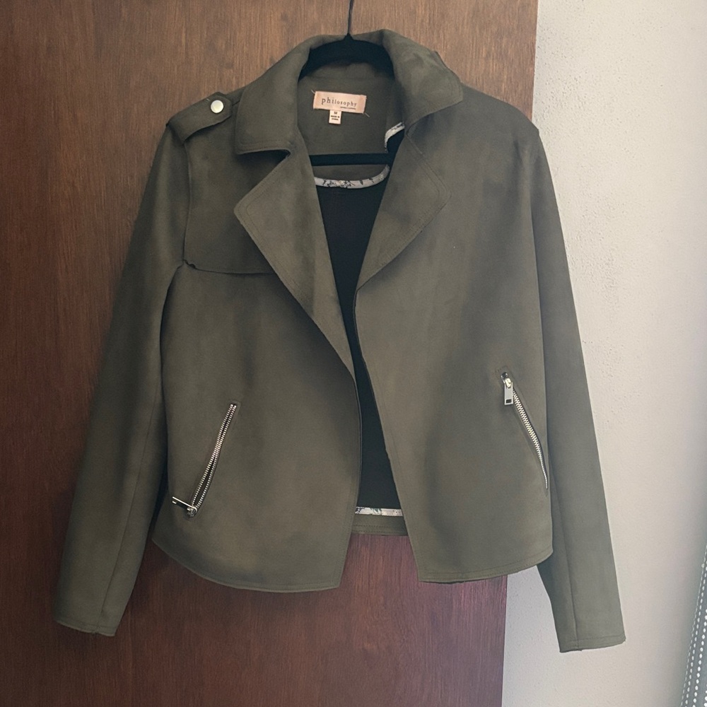 Philosophy Olive Leather Jacket